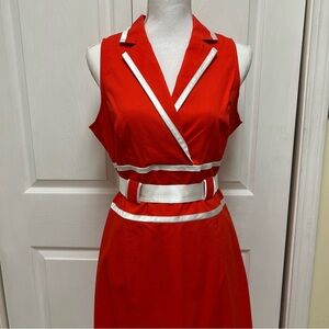 Bandolino | Red and White Dress | Size 10